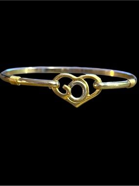 Two tone Gods Heart hook bangle bracelet